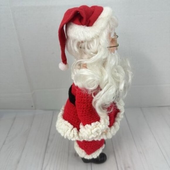 Vintage Crochet Mr. and Mrs. Santa Claus Doll Crocheted Outfits 14" - Picture 3 of 16